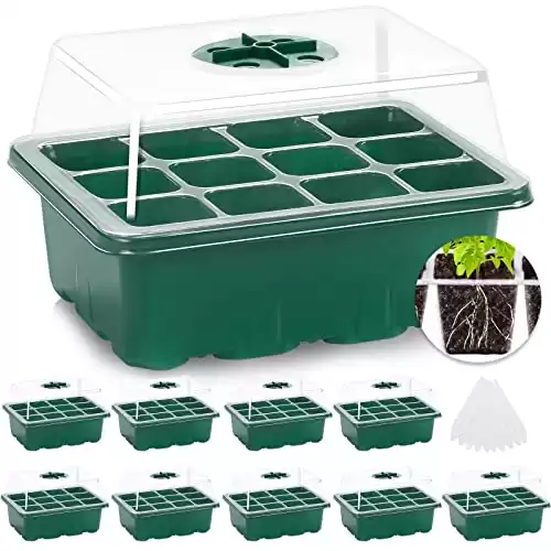 12-Cell Seed Starter Kit with Humidity Dome (10 Pack)